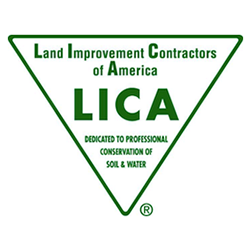 Triangle logo for Land Improvement Contractors of America (LICA), dedicated to professional soil and water conservation.