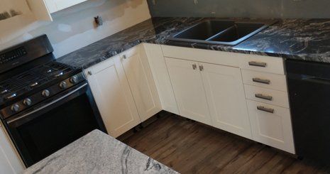 Installed kitchen cabinet