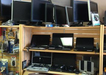 PC monitors, laptops/notebook, and speakers.
