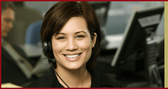 Smiling lady with headset