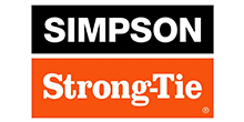 The logo for simpson strong tie is orange and black.
