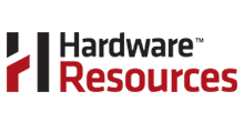 The hardware resources logo is red and black on a white background.