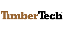 The logo for timber tech is brown and black on a white background.