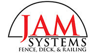 The logo for jam systems fence , deck , and railing