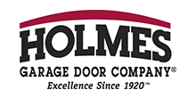 The logo for holmes garage door company excellence since 1920.