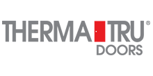 The logo for therma tru doors is on a white background.