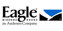 The logo for eagle windows and doors on andersen company