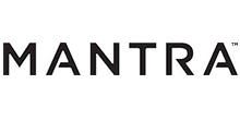A black and white logo for mantra on a white background.