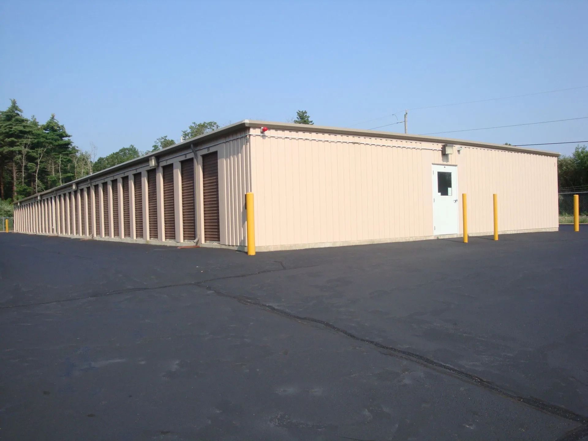 Exterior shot of outdoor storage units