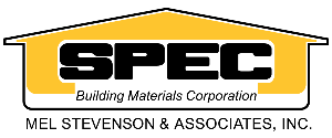 The spec building materials corporation logo is yellow and black.