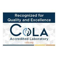 COLA accreditation logo: dark blue bar with