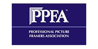 PPFA logo in white on a dark blue background, with “Professional Picture Framers Association” below