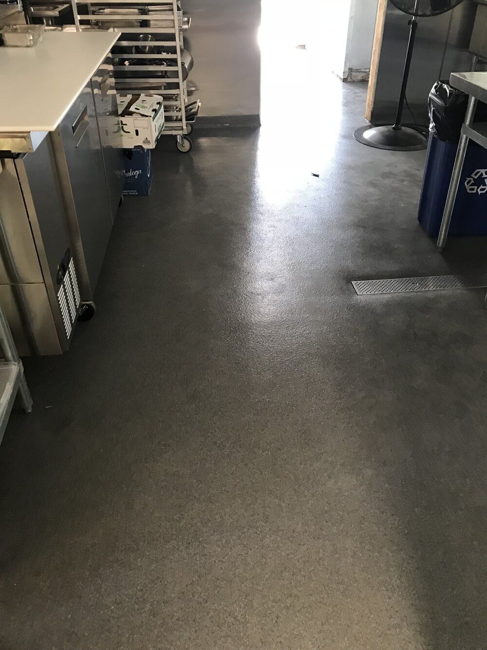 Commercial kitchen with epoxy flooring
