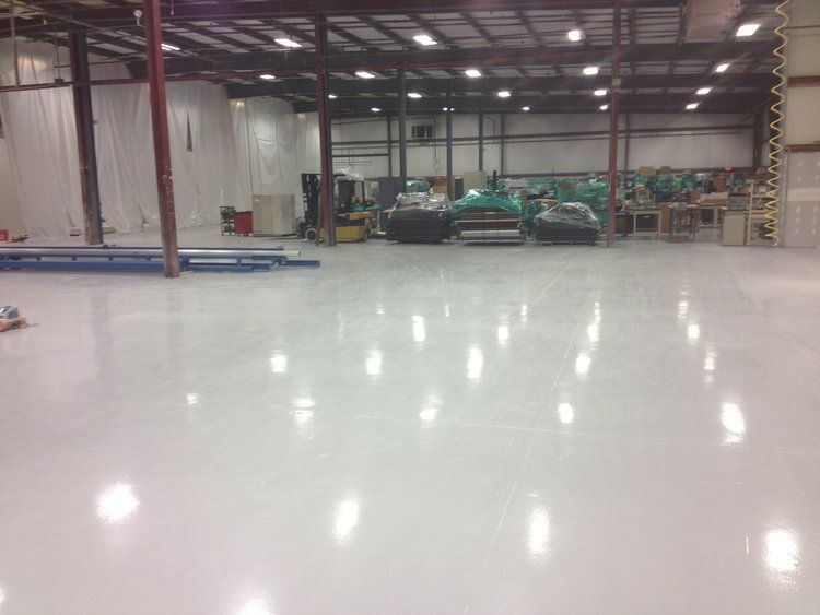 Warehouse with epoxy coated floors
