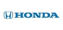 Honda logo: blue letters and emblem on a white background.