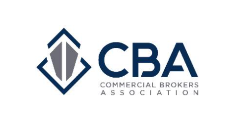 CBA Commercial Brokers Association logo in navy and gray on a white background