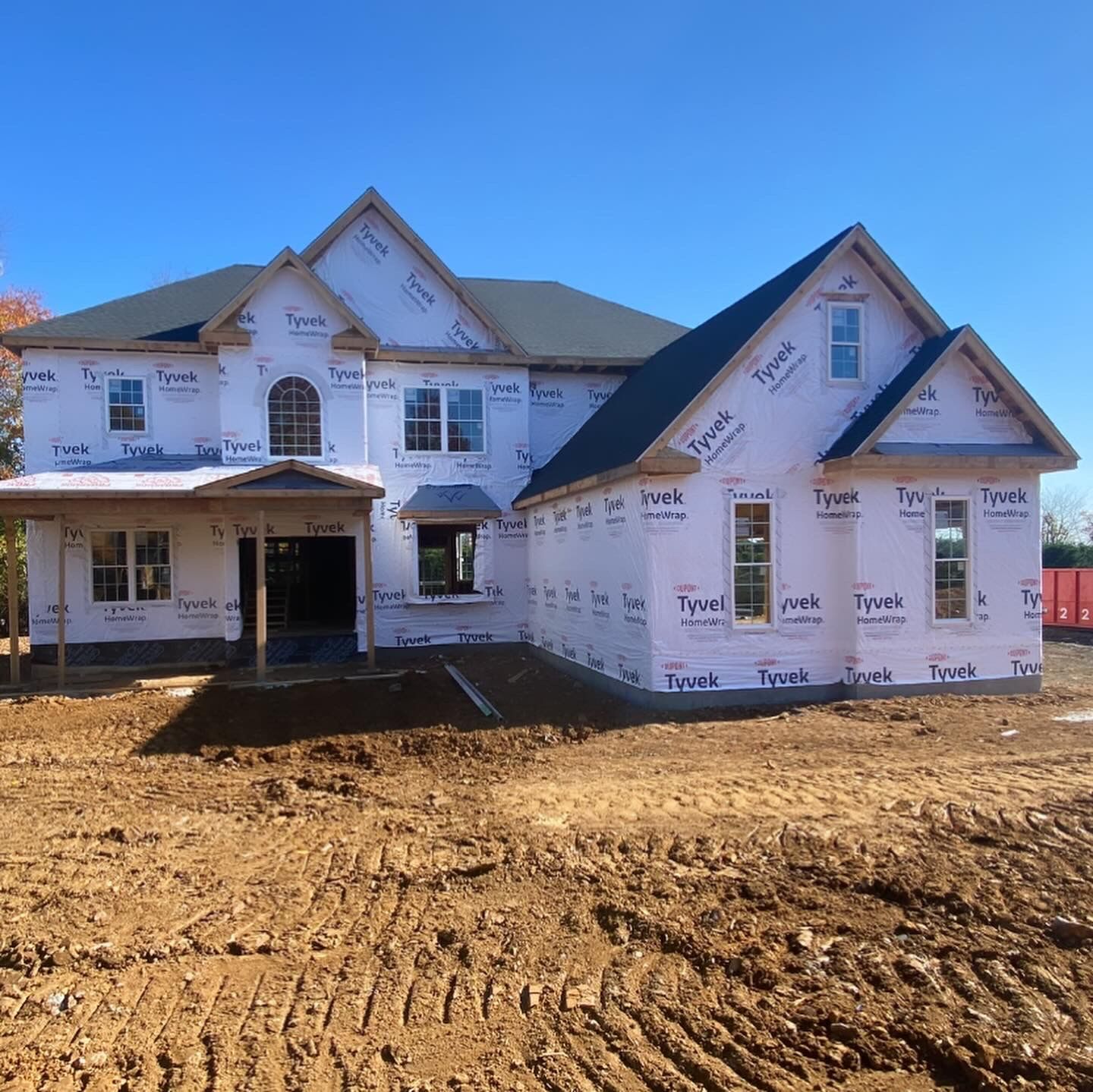 A house that is being built with a lot of styrofoam on it