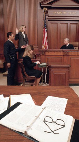 Scene inside the courtroom