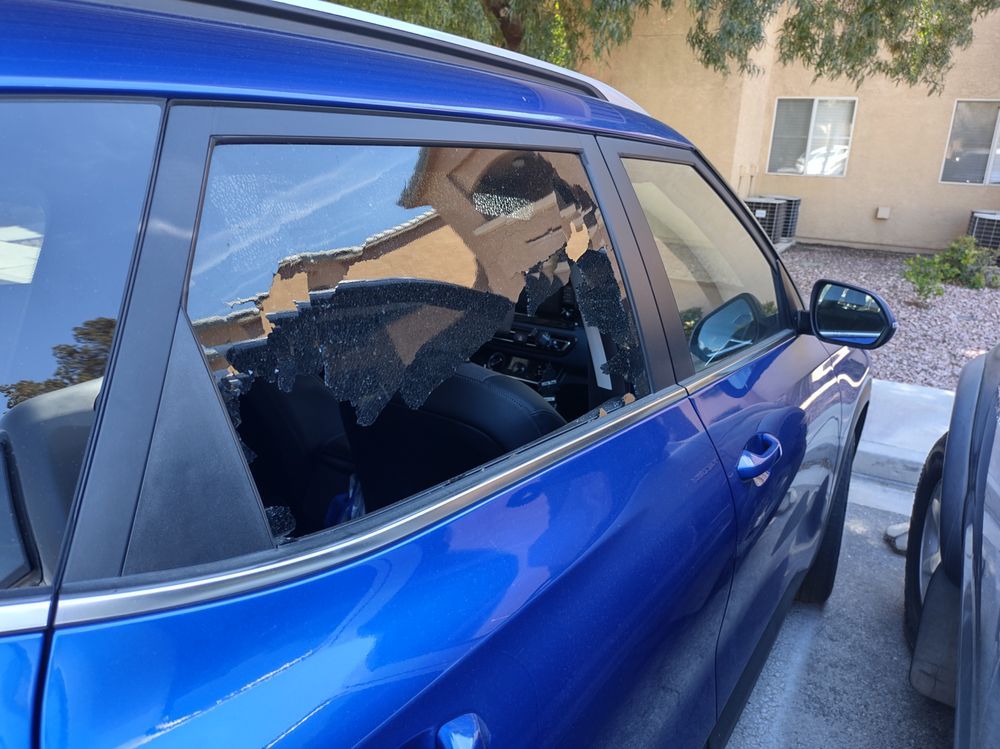 Blue color car and windows