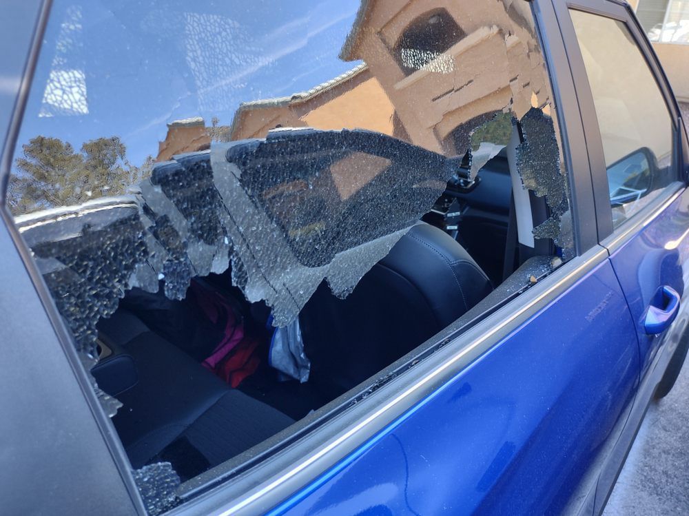 broken car window glass