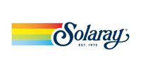 Solaray logo with a rainbow-colored stripe on the left and a cursive 