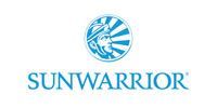 Sunwarrior logo: blue text and a circle with a warrior's head.