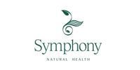 Logo for Symphony Natural Health: green leaves above the word 