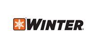 Winter logo with white snowflake in an orange square and bold black text.