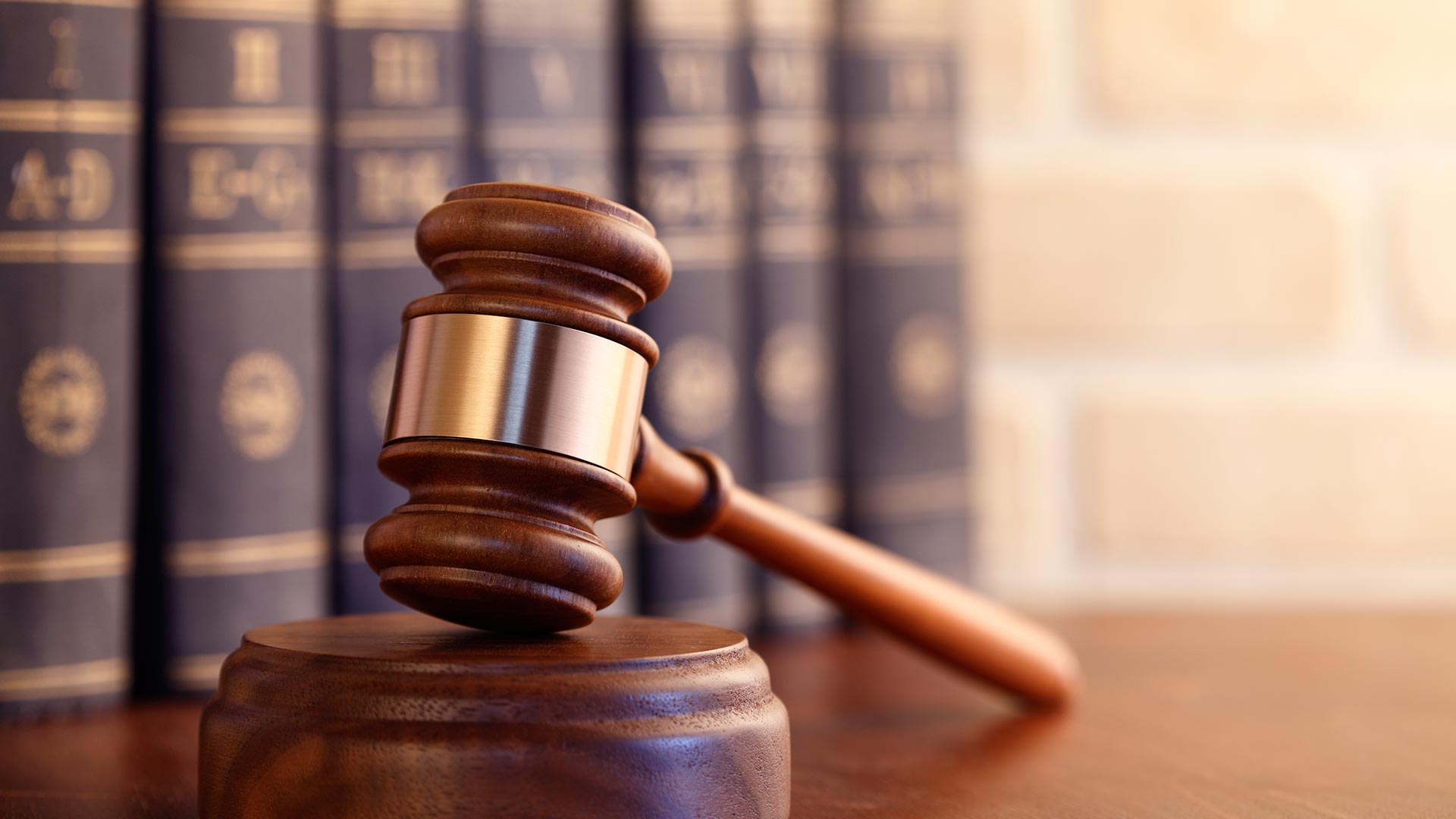 Gavel and legal books