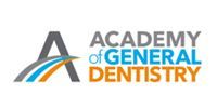 Logo for the Academy of General Dentistry featuring a stylized letter 