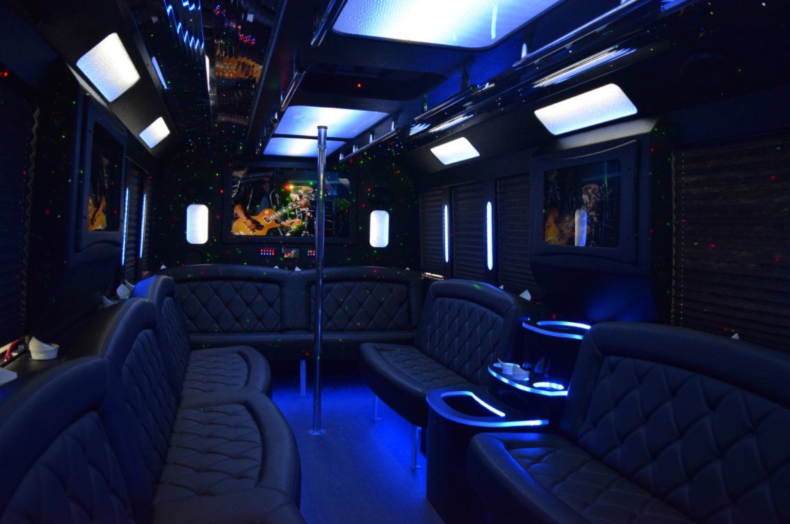 24 Passenger Party Bus interior