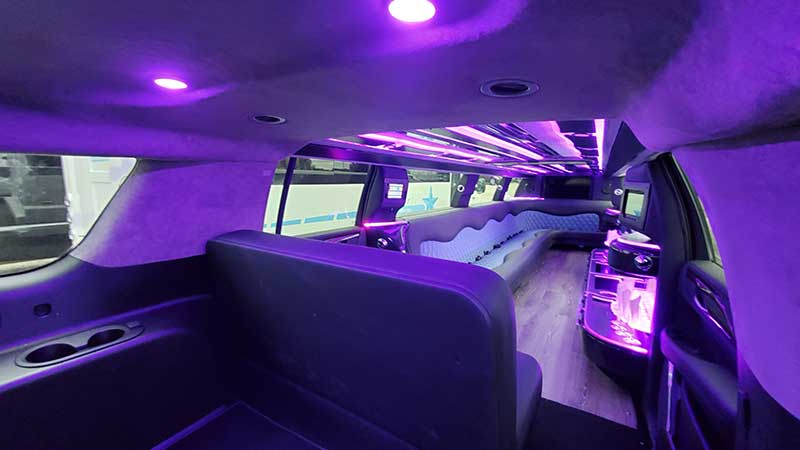 White Cadillac Escalade interior