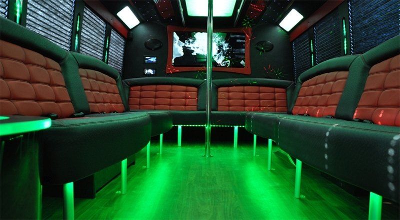 18 Passenger Party Bus interior