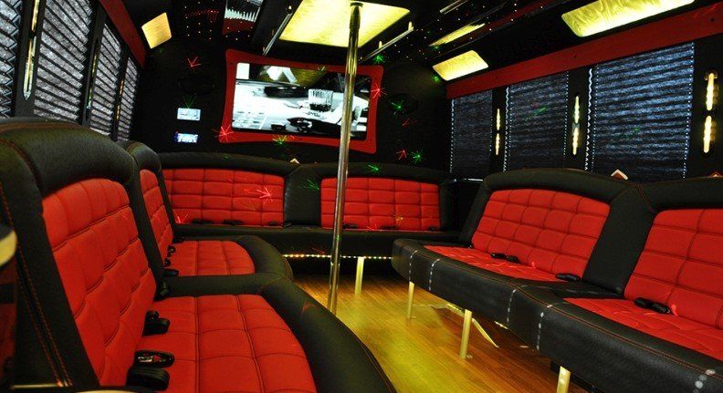18 Passenger Party Bus interior