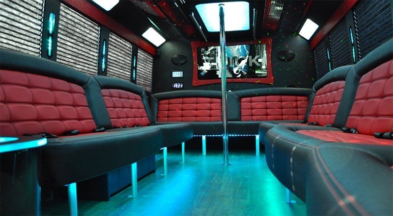 18 Passenger Party Bus interior