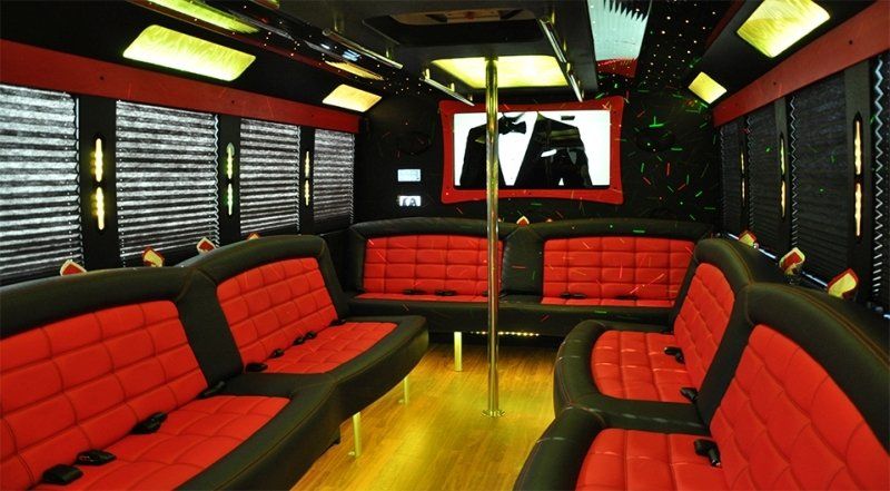18 Passenger Party Bus interior