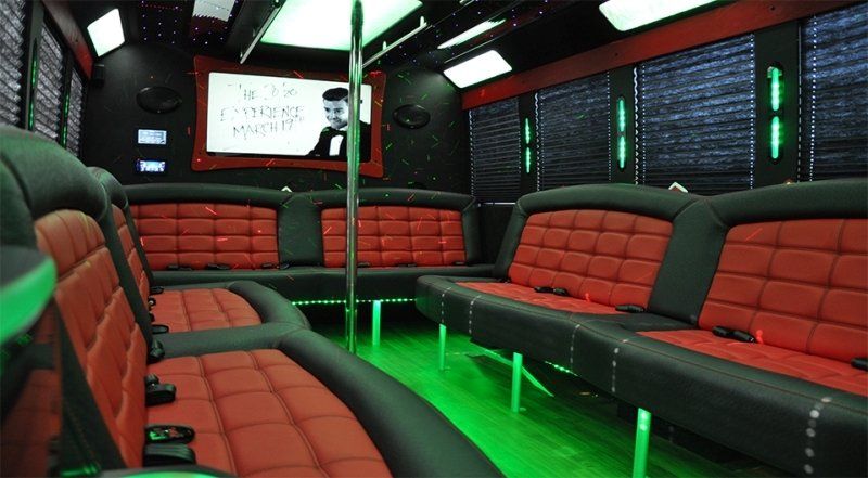 18 Passenger Party Bus interior