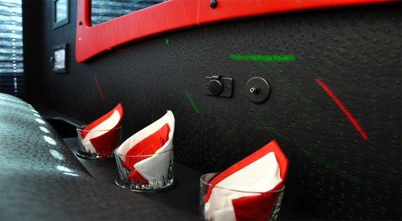 18 Passenger Party Bus interior