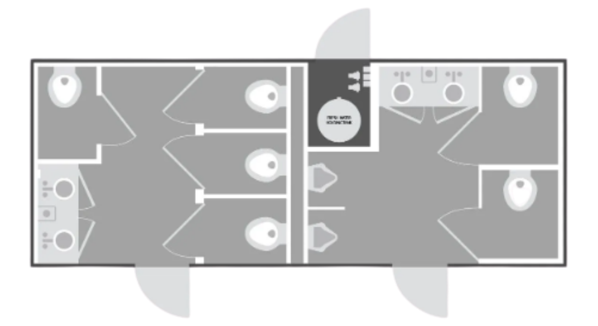 8x20', 8-Station Restroom Trailer Layout