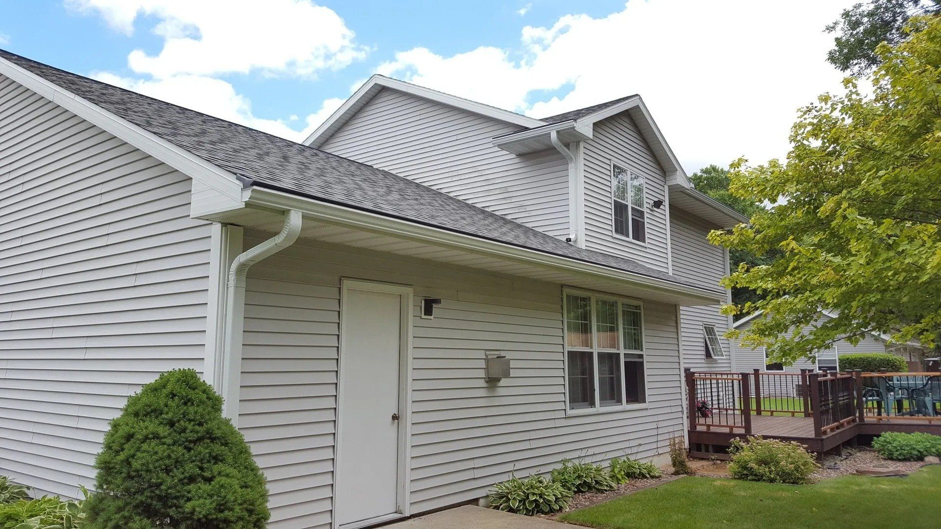 White 5 inch gutters