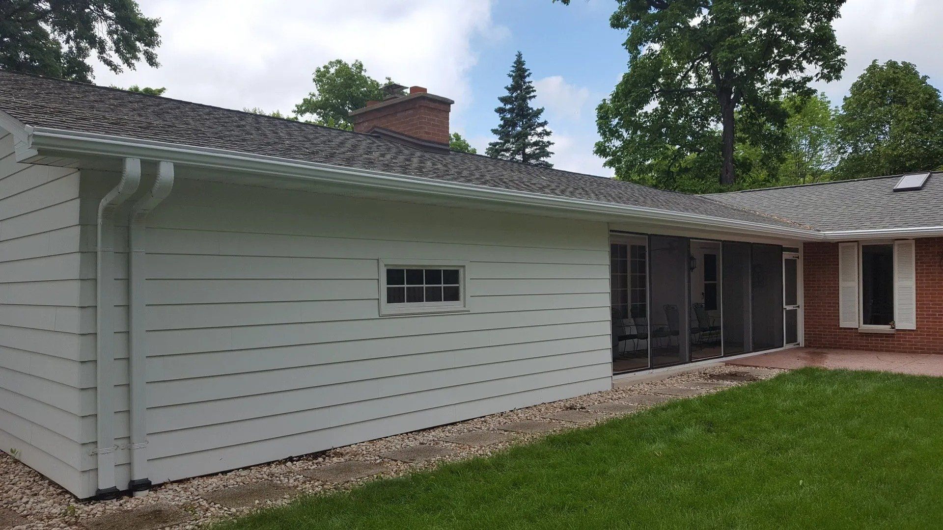 White 5 inch gutters