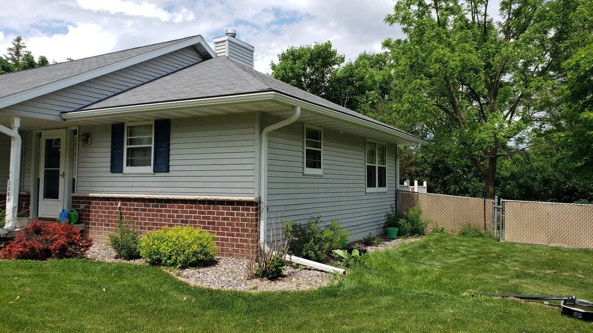 White 5 inch gutter and 3x4 downspout