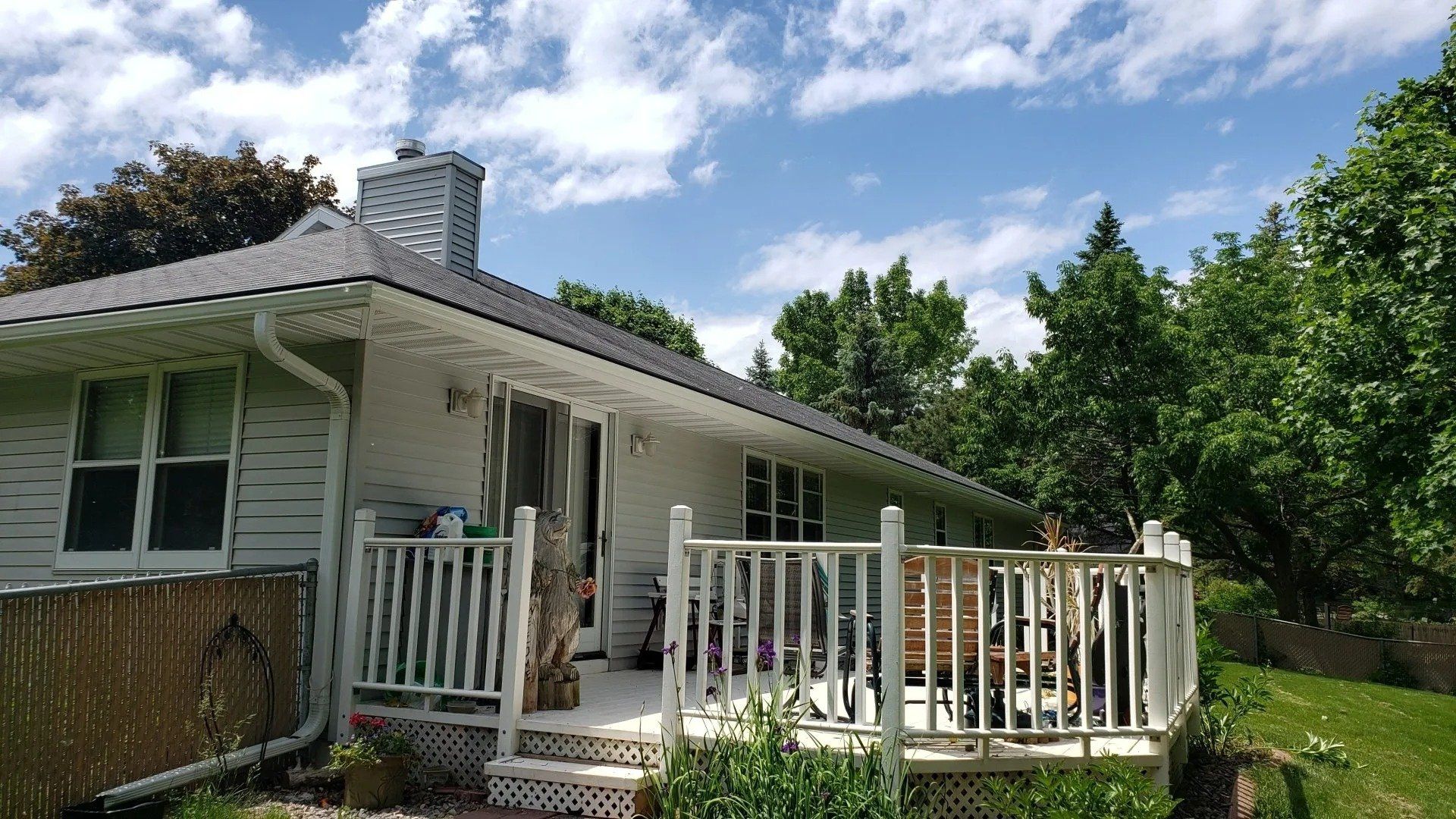 White 5 inch gutter and 3x4 downspout