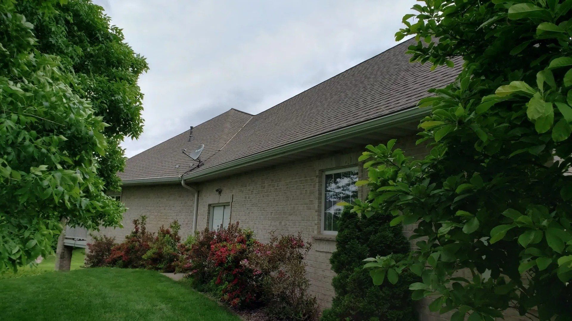 White 5 inch gutters and 3x4 downspouts