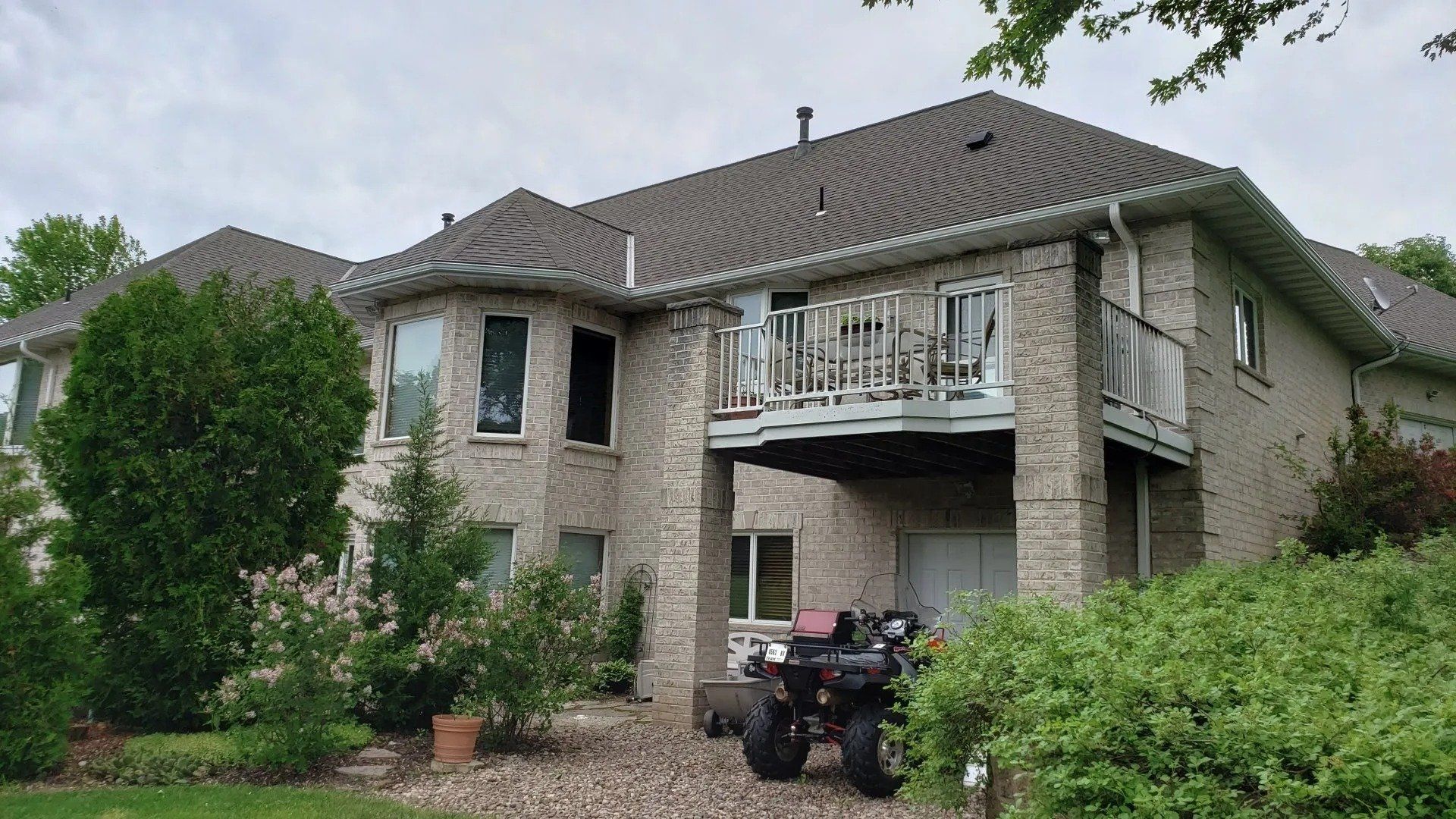White 5 inch gutters and 3x4 downspouts