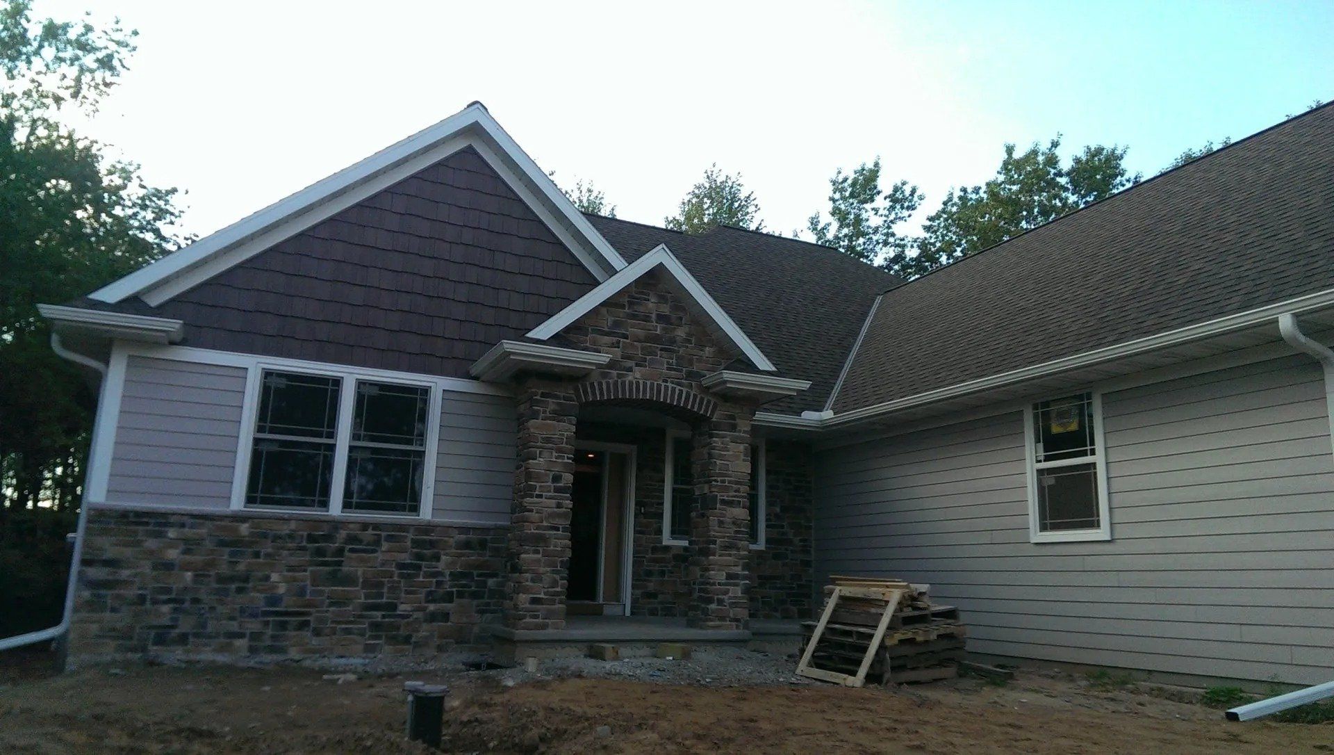 New Construction white 5 inch gutter