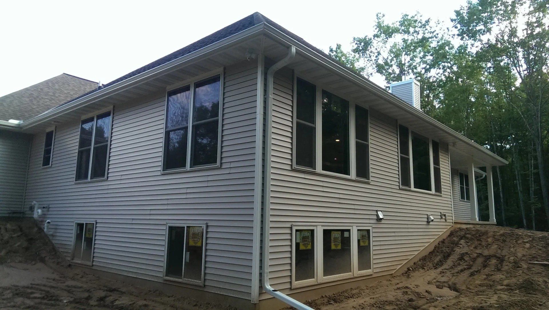 New Construction white 5 inch gutter