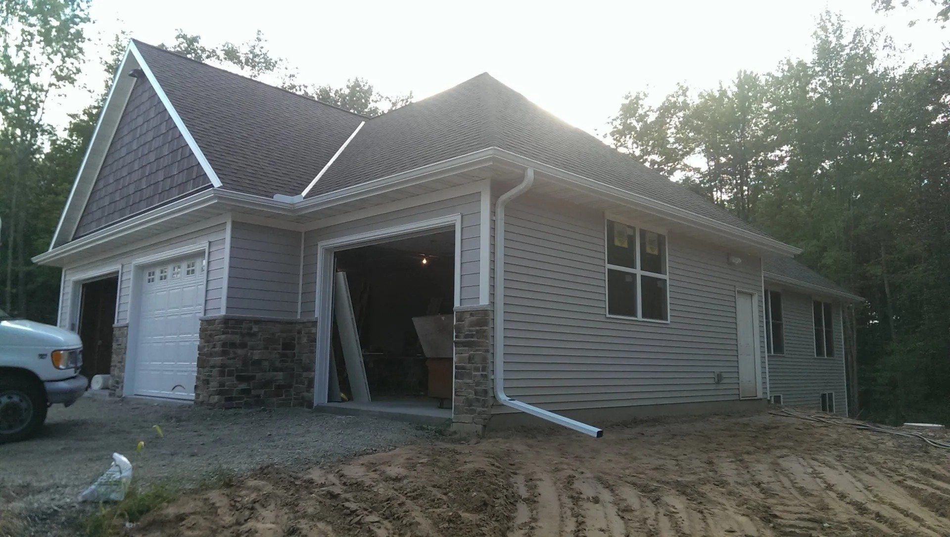 New Construction white 5 inch gutter