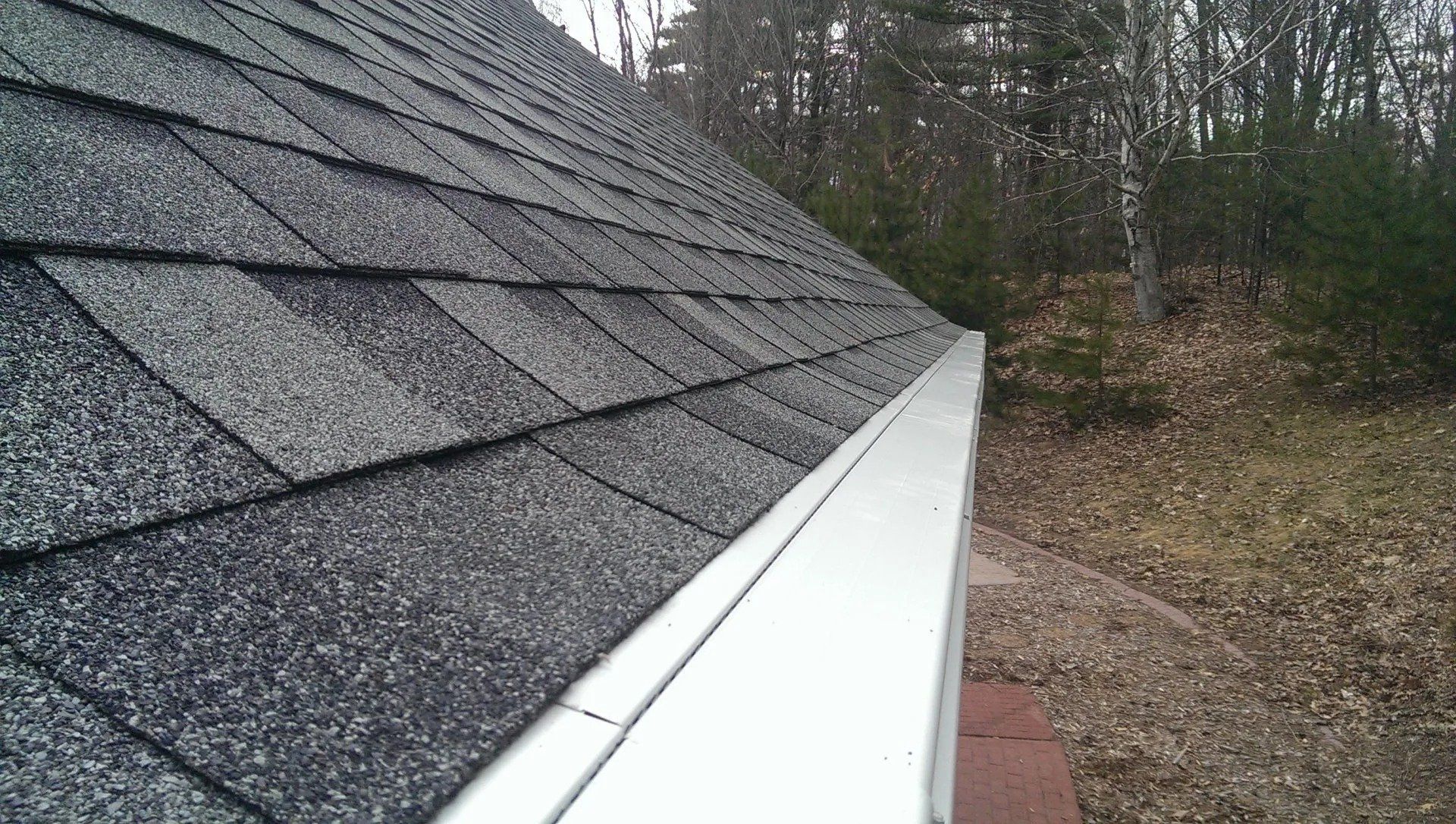 New White Gutters, 3x4 Downspout, and LeafX Gutter Covers