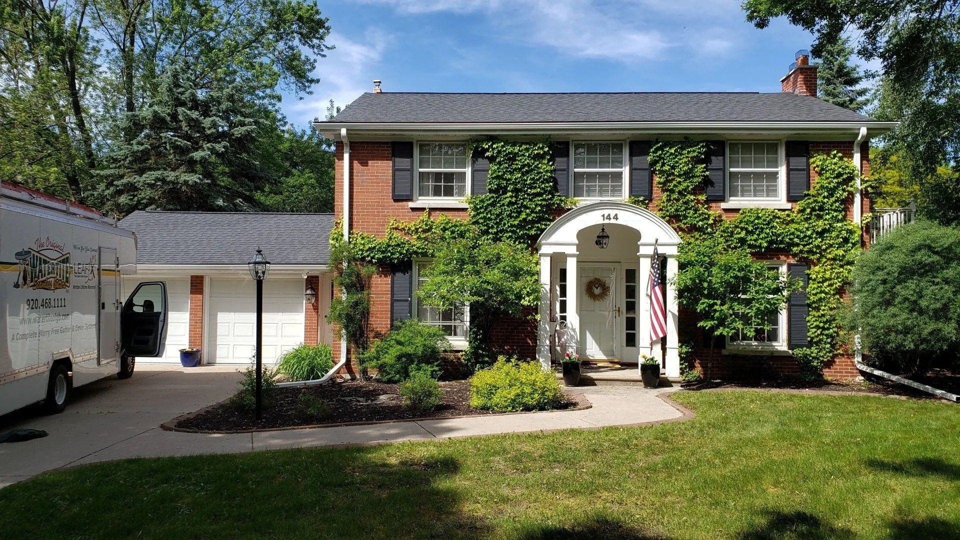 Before and after white 5 inch gutter